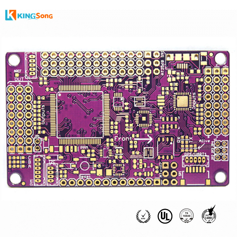 Purple Solder Mask 4 Layers Gold Plated PCB Board Services