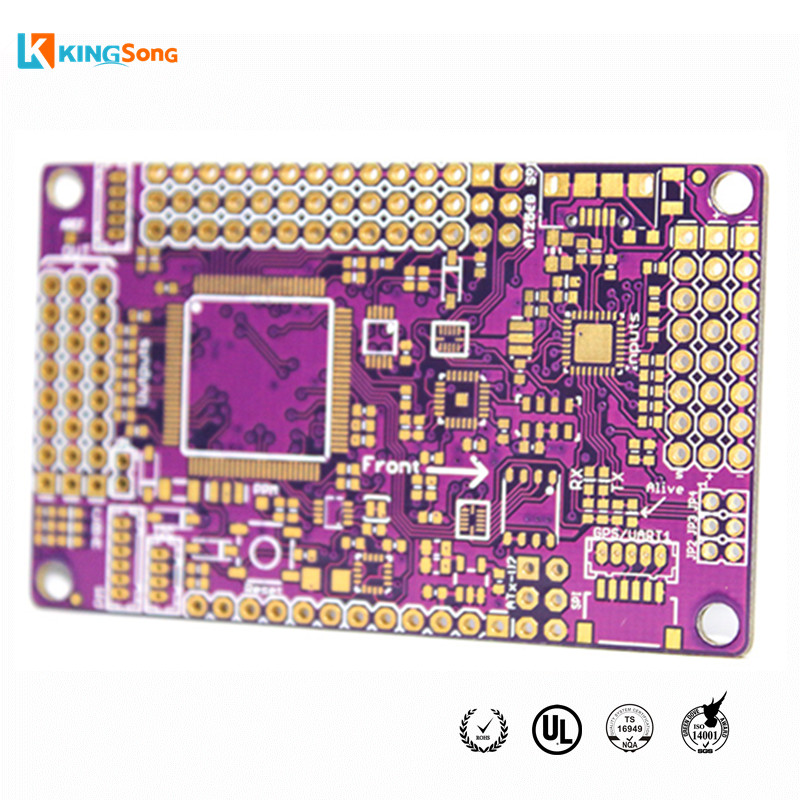 Purple Solder Mask 4 Layers Gold Plated PCB Board Services