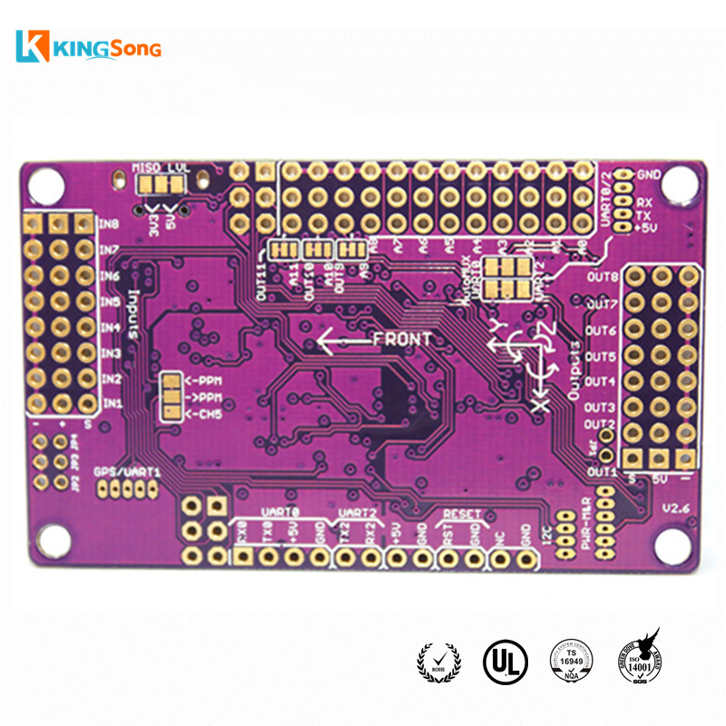 Purple Solder Mask 4 Layers Gold Plated PCB Board Services